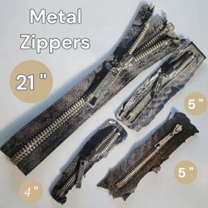 Heavy Duty Metal Zippers Recycled (2)CMZ-E 5" CMZ-C 4" CMZ-F 21"